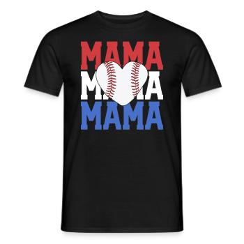 Baseball Mama Shirt Vintage Retro American - Men's T-Shirt - black - Front - AI Model Male 178 light (178cm)