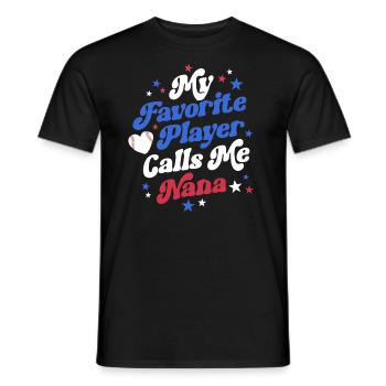 Baseball Nana Retro Grand-mère Ma joueuse préférée - T-shirt homme - noir - Devant - AI Model Male 178 light (178cm)