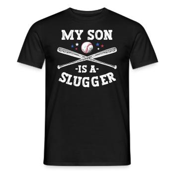 Mein Sohn ist ein Slugger Boy Eltern Vatertag - Männer T-Shirt - Schwarz - Vorne - AI Model Male 178 light (178cm)
