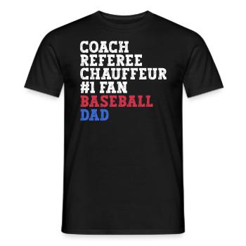Chemise de père de baseball drôle de baseball disant mon fils - T-shirt homme - noir - Devant - AI Model Male 178 light (178cm)