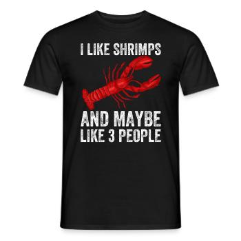 Ich mag Schrimps und andere Meeresfrüchte - Männer T-Shirt - Schwarz - Vorne - AI Model Male 178 light (178cm)