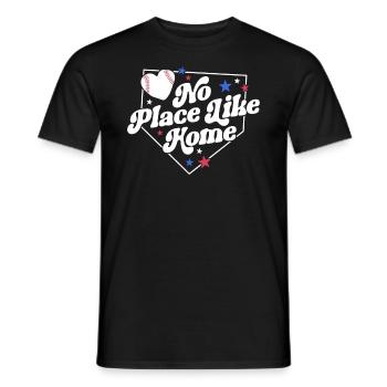 Pas d’endroit comme Home Baseball Shirt Retro Baseball - T-shirt homme - noir - Devant - AI Model Male 178 light (178cm)