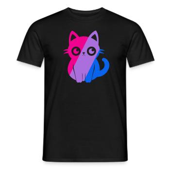 Cute Bi Pride Bisexual Pride Mois Flag Anime - T-shirt homme - noir - Devant - AI Model Male 178 light (178cm)