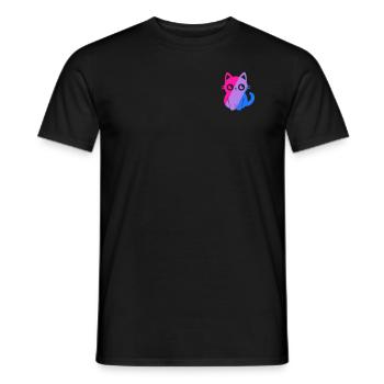 Subtil Bi Pride Kawaii Cat Minimaliste Bisexuel - T-shirt homme - noir - Devant - AI Model Male 178 light (178cm)