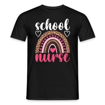 Nurse Nursing Student Caregiver School - Men's T-Shirt - black - Front - AI Model Male 178 light (178cm)
