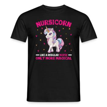Nurse only magical unicorn nurse - Men's T-Shirt - black - Front - AI Model Male 178 light (178cm)