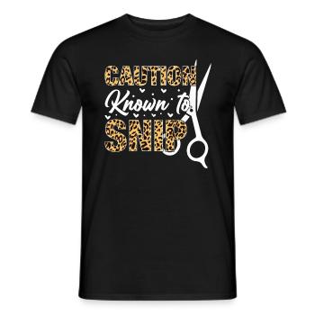 Friseurin Friseursalon Leopardenmuster Haarschere - Männer T-Shirt - Schwarz - Vorne - AI Model Male 178 light (178cm)