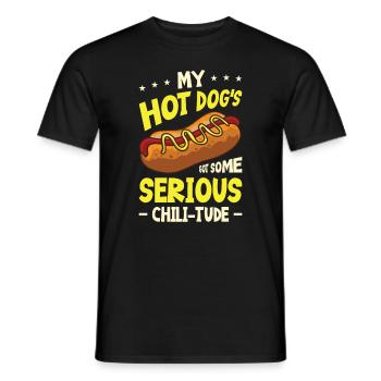 Chili Dog Hot dog Sausage Fastfood - Men's T-Shirt - black - Front - AI Model Male 178 light (178cm)
