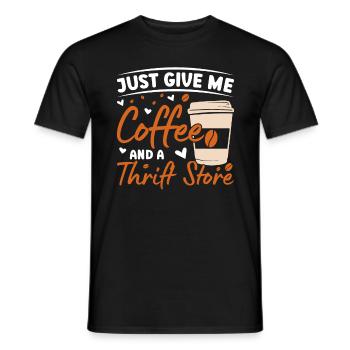 Coffee & Thrift Store Sustainability - Men's T-Shirt - black - Front - AI Model Male 178 light (178cm)