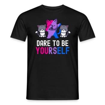 Osez être vous-même Mignon Bisexuel Bi Pride Mois - T-shirt homme - noir - Devant - AI Model Male 178 light (178cm)