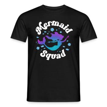 Mermaid Squad Themed Party Matching Family - Men's T-Shirt - black - Front - AI Model Male 178 light (178cm)