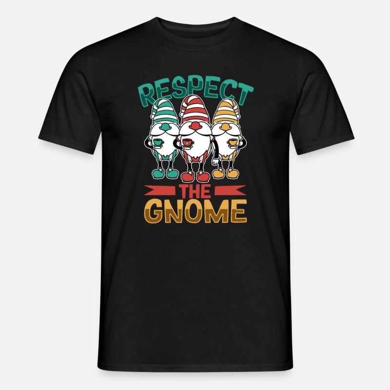 Respektiere den Gartenzwerg - Männer T-Shirt - Schwarz
