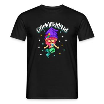 Gnom Meerjungfrau - Gartenzwerg - Männer T-Shirt - Schwarz - Vorne - AI Model Male 178 light (178cm)