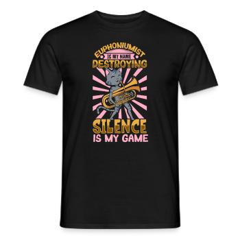 Je détruis le silence - Euphonium - T-shirt homme - noir - Devant - AI Model Male 178 light (178cm)