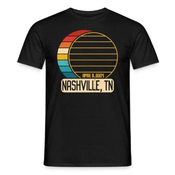 Total Solar Eclipse Tennessee Nashville 4 28 2024N - Männer T-Shirt - Schwarz - Vorne - AI Model Male 178 light (178cm)