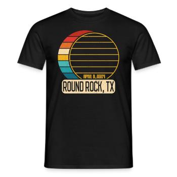 Total Solar Eclipse Texas Round Rock April 28, 202 - Men's T-Shirt - black - Front - AI Model Male 178 light (178cm)