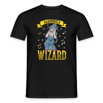 Harmonica Wizard - Mundharmonika - Men's T-Shirt - black - Front - AI Model Male 178 light (178cm)