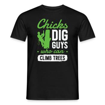 Arborist Tree Cutter Chainsaw Lumberjack - Men's T-Shirt - black - Front - AI Model Male 178 light (178cm)