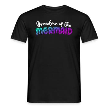 Grandma Of The Mermaid Girl Family Matching - Men's T-Shirt - black - Front - AI Model Male 178 light (178cm)
