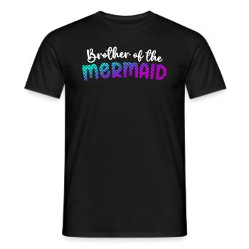 Brother Of The Mermaid Girl Family Matching - Men's T-Shirt - black - Front - AI Model Male 178 light (178cm)