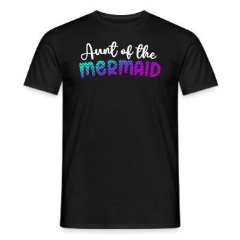 Aunt Of The Mermaid Girl Family Matching Mermaid - Men's T-Shirt - black - Front - AI Model Male 178 light (178cm)