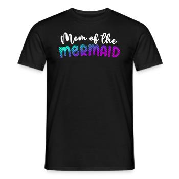 Mom Of The Mermaid Girl Family Matching Mermaid - Men's T-Shirt - black - Front - AI Model Male 178 light (178cm)