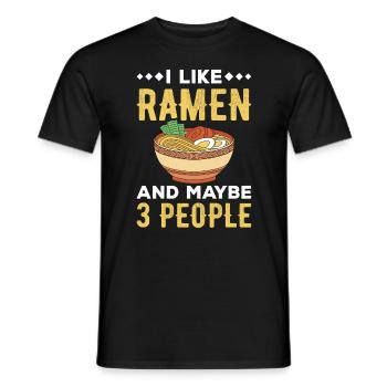 Ich mag Ramen Nudeln und Menschen auch - Männer T-Shirt - Schwarz - Vorne - AI Model Male 178 light (178cm)