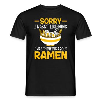 Japanische Ramen Nudeln darüber denke ich nach - Männer T-Shirt - Schwarz - Vorne - AI Model Male 178 light (178cm)