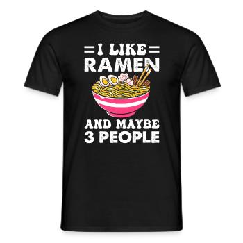 Ramen Nudeln mag ich und auch Menschen - Männer T-Shirt - Schwarz - Vorne - AI Model Male 178 light (178cm)