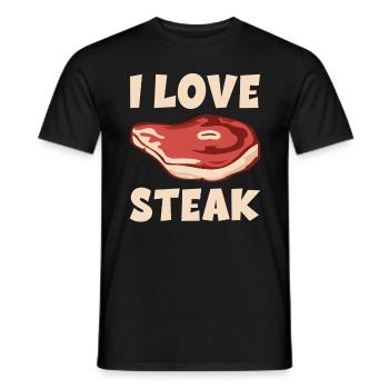 I love steak grill season BBQ grill master - Men's T-Shirt - black - Front - AI Model Male 178 light (178cm)