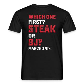 Steak et fellation Grillades de la Journée des hommes - T-shirt homme - noir - Devant - AI Model Male 178 light (178cm)