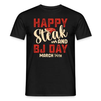 Frohen Steak und Blowjob Tag Männertraum - Männer T-Shirt - Schwarz - Vorne - AI Model Male 178 light (178cm)