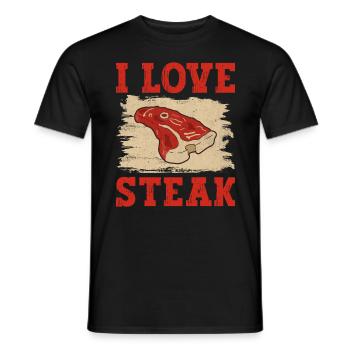 J’adore le grill de saison steak BBQ grill master - T-shirt homme - noir - Devant - AI Model Male 178 light (178cm)