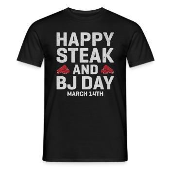 D’abord le steak, puis les bulles, le jour parfait, le rêve de l’homme - T-shirt homme - noir - Devant - AI Model Male 178 light (178cm)