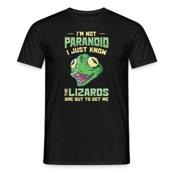 Lizard Reptilian Agenda Conspiracy Theory - Men's T-Shirt - black - Front - AI Model Male 178 light (178cm)