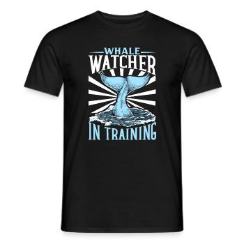 Whale Watcher in Training - Whale Watching - Men's T-Shirt - black - Front - AI Model Male 178 light (178cm)