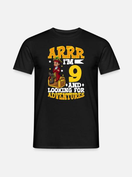 I'm 9 - Young Pirate - Men's T-Shirt - black