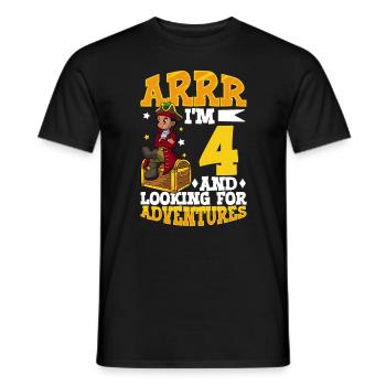 I'm 4 - Boy Pirate - Men's T-Shirt - black - Front - AI Model Male 178 light (178cm)