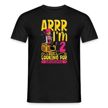 Ich bin 2 - Mädchen Pirat - Männer T-Shirt - Schwarz - Vorne - AI Model Male 178 light (178cm)