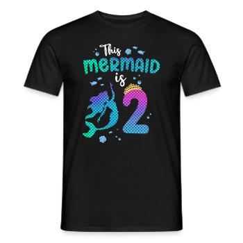 Cette sirène est 2 ans sirène fille 3ème - T-shirt homme - noir - Devant - AI Model Male 178 light (178cm)