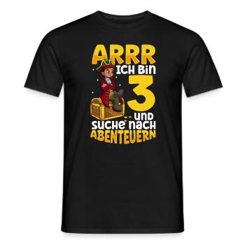 Ich bin 3 - Jungen Pirat - Männer T-Shirt - Schwarz - Vorne - AI Model Male 178 light (178cm)