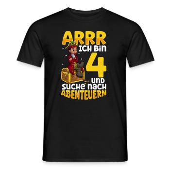 Ich bin 4 - Jungen Pirat - Männer T-Shirt - Schwarz - Vorne - AI Model Male 178 light (178cm)