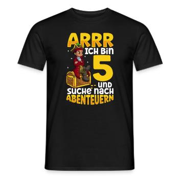 Ich bin 5 - Jungen Pirat - Männer T-Shirt - Schwarz - Vorne - AI Model Male 178 light (178cm)