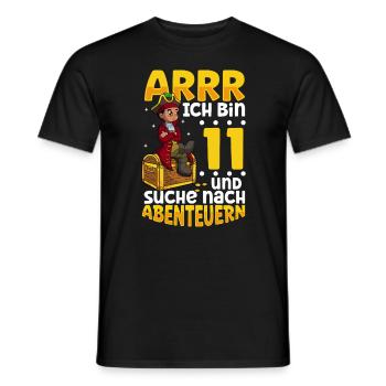 Ich bin 11 - Jungen Pirat - Männer T-Shirt - Schwarz - Vorne - AI Model Male 178 light (178cm)