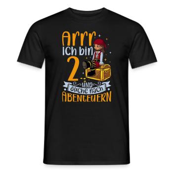 Ich bin 2 - Mädchen Pirat - Männer T-Shirt - Schwarz - Vorne - AI Model Male 178 light (178cm)