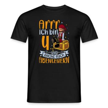 Ich bin 4 - Mädchen Pirat - Männer T-Shirt - Schwarz - Vorne - AI Model Male 178 light (178cm)