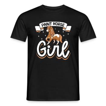 Paint Horse Girl - Men's T-Shirt - black - Front - AI Model Male 178 light (178cm)