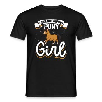 German Riding Pony Girl - Men's T-Shirt - black - Front - AI Model Male 178 light (178cm)