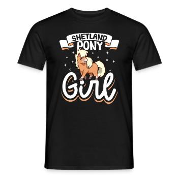Shetland Pony Girl - Männer T-Shirt - Schwarz - Vorne - AI Model Male 178 light (178cm)