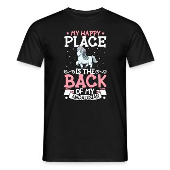 Mein Lieblingsplatz - Andalusian - Männer T-Shirt - Schwarz - Vorne - AI Model Male 178 light (178cm)